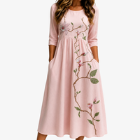 Blush Magnolia Garden Midi Dress - S