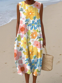 Ella™ | Pastel Floral Midi Dress - Multicolor