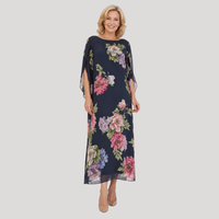 Elowen™ | Midnight Bloom Maxi Dress - Blue