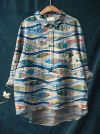 DARA™ - Fish Art Shirt - Blue