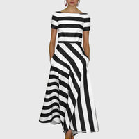 Carly™ - Striped Dress - Black