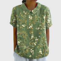 Bonnie | Vintage Floral Blouse - Green 2