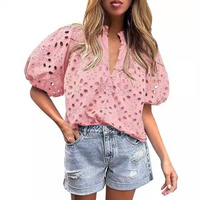MAYUMI™ – Elegant Chic Puff Sleeve Long Sleeve Top - Pink