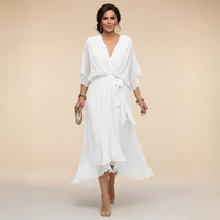 Monica | V-neck dress - White