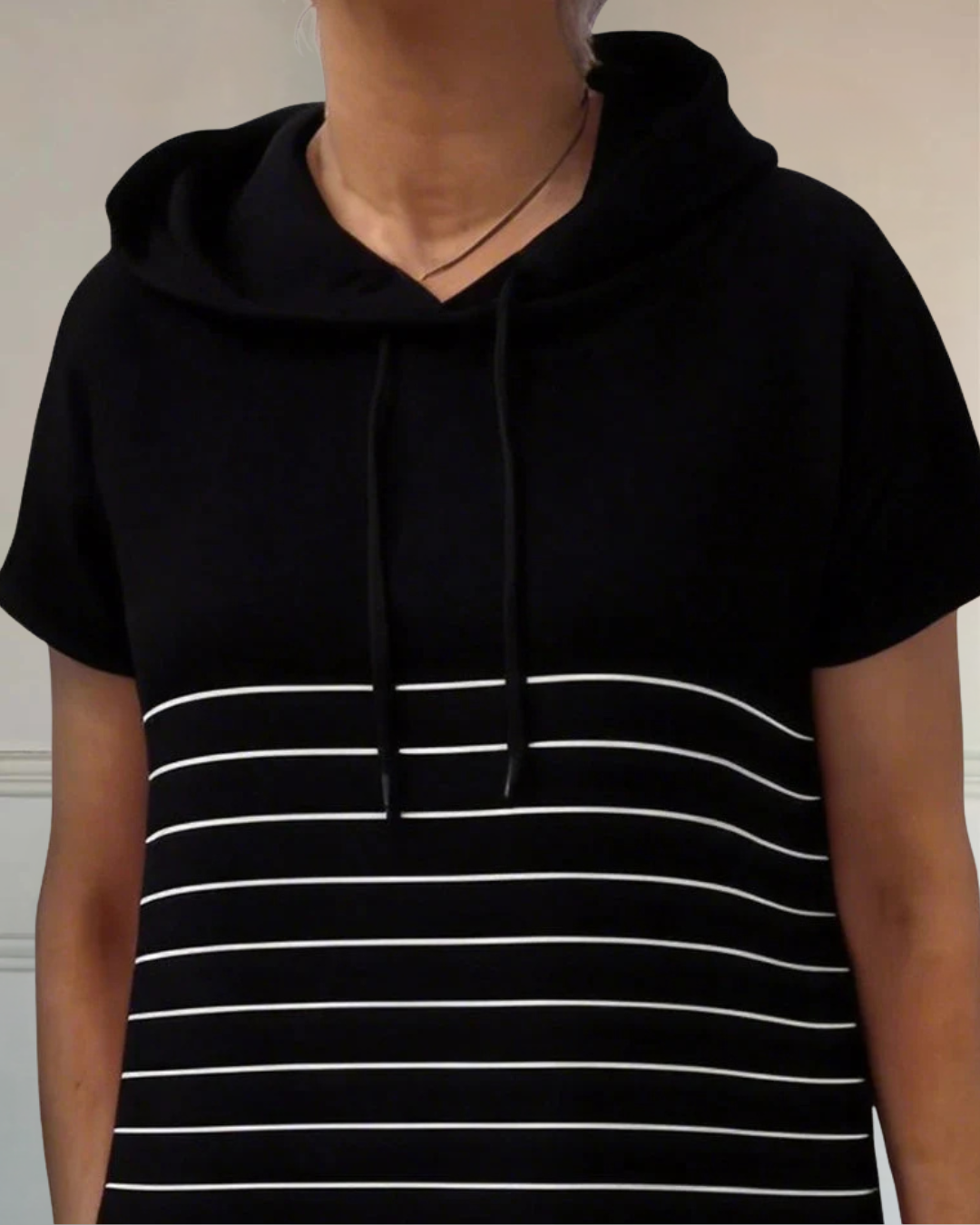 Gavellea | Comfortable Striped Hooded Dress