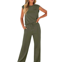 KAIYA – Casual Summer Lounge Co-Ord - Army Green