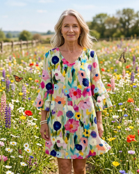 Mia| Elegant Mini Dress - flowers