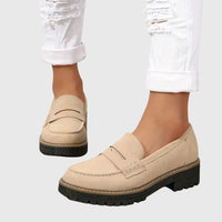 Elegant Non-Slip Timeless Real Leather Loafers - Beige