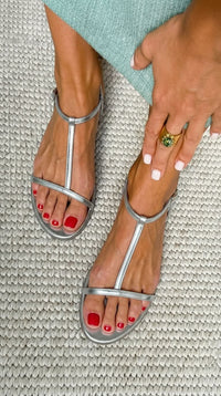 Mina - Golden Spring Sandals - Silver