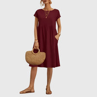 Mirabel™ | Elegant Spring Dress - Burgundy