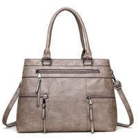 Eleanor | Women Leather Tote Bag - Grey