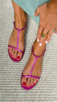 Mina - Golden Spring Sandals - Fuchsia