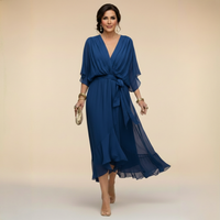 Monica | V-neck dress - Blue