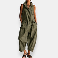 Geraldine - Oversized Sleeveless Jumpsuit - Green