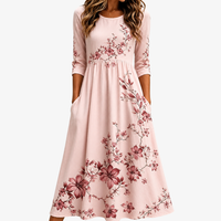 Rose Garden Charm Pocket Midi Dress - S