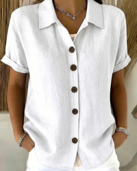 Gracie™ | Relaxed Short Sleeve Women’s Shirt - White