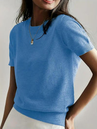 CIELA™ – Lightweight Short Sleeve Crewneck Pullover Top - Blue