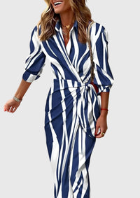 Everly™ | Elegant Wrap Dress with Print - Blue
