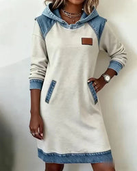 Lunariae – Casual Winter Hoodie Dress - White