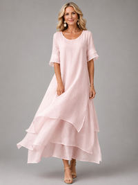 Liora | Flowing Grace Maxi Dress - Pink