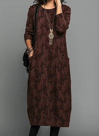 Dina | Elegant Winter Dress - Burgundy