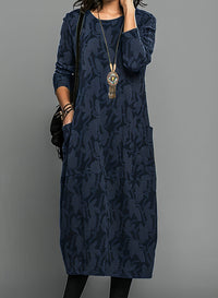 Dina | Elegant Winter Dress - Blue