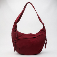 Crossbody Bag – Water-Resistant Nylon - Burgundy