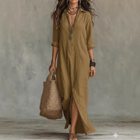 WILLOW | Effortless Maxi Dress Flattering Silhouette Versatile Daily Wear - Khaki