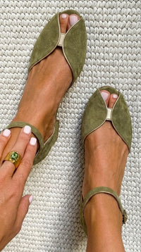Olivia - Elegant Sage Green Sandals - Green