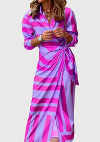 Everly™ | Elegant Wrap Dress with Print - Purple