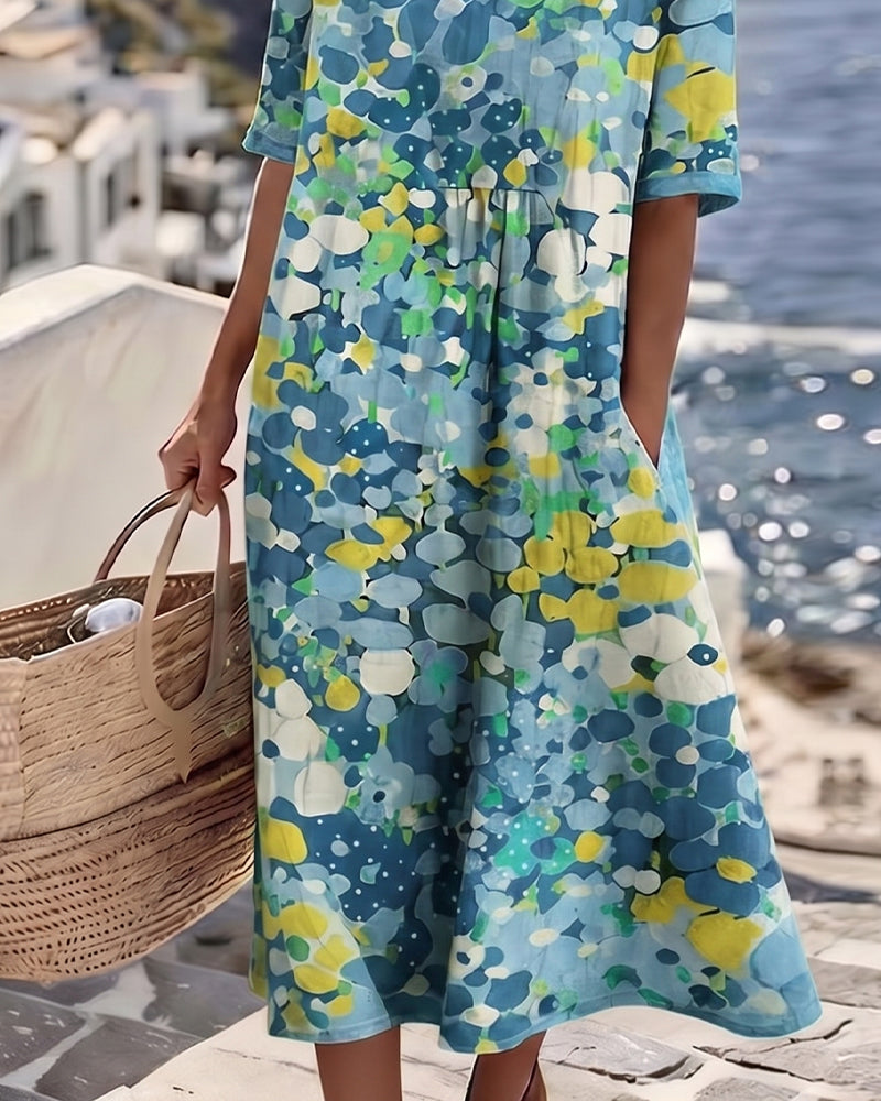 ELENA™ - ELEGANT FLORAL SUMMER MIDI DRESS (Restocked)