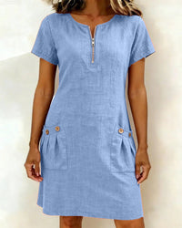 Darcie | Casual A-Line Dress - Blue