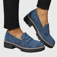 Elegant Non-Slip Timeless Real Leather Loafers - Blue