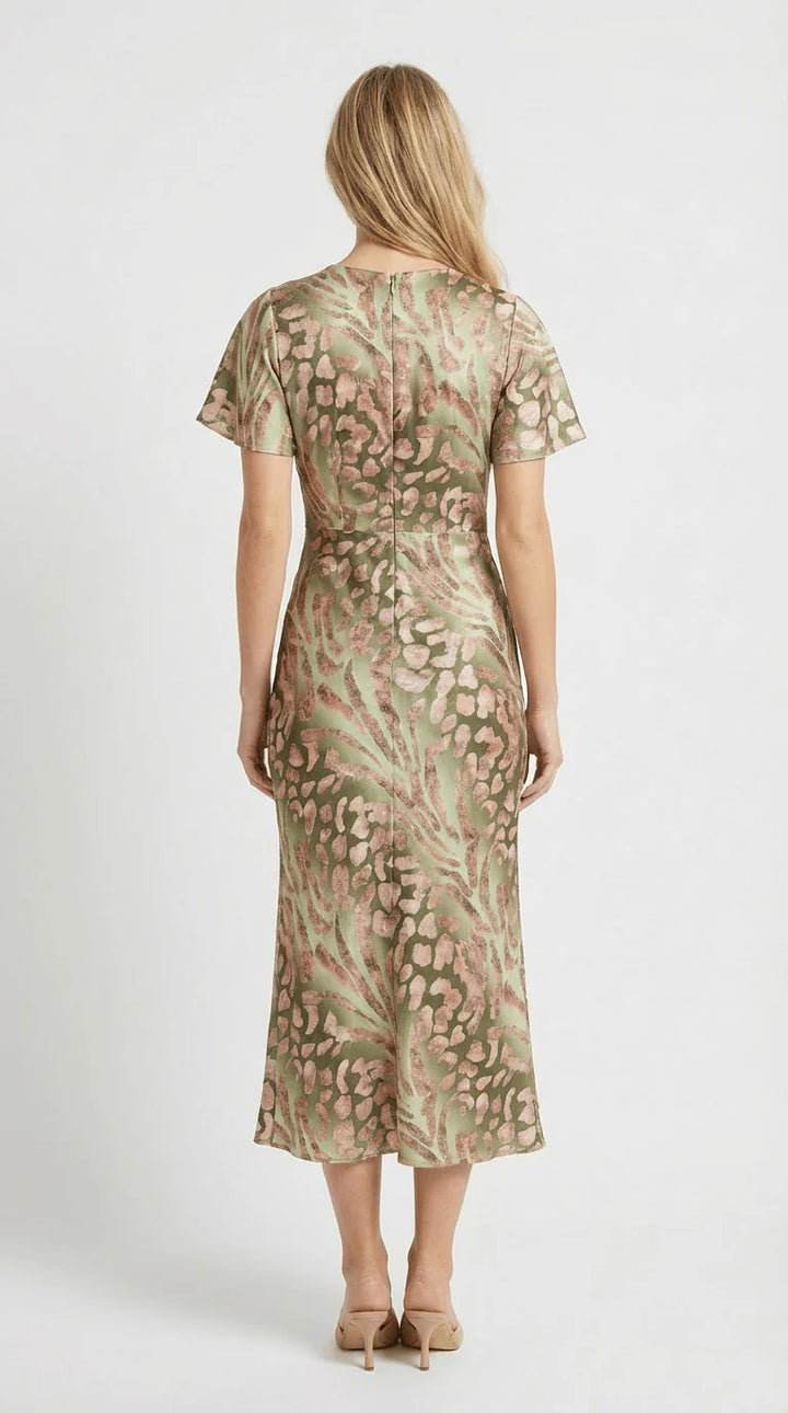 Clarandra | Copper Midi Dress https://everlynewyork.com/products/clarandra-copper-midi-dress