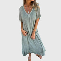 Fiona™ – Elegant Lightweight V-Neck Dress - Green