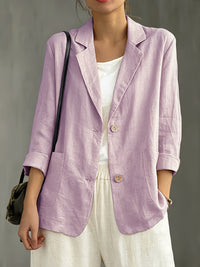 Margaret – Casual Cotton Blazer - Pink