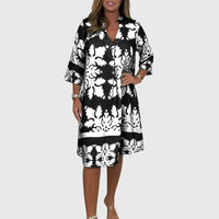 Daisy | Elegant Spring Dress - Black/White