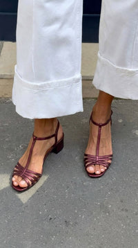 Marisa - Golden Everyday Elegance Sandals - Burgundy