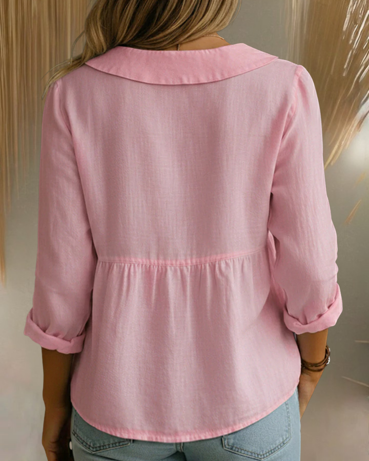Arlira | Soft Linen Blouse with Peter Pan Collar