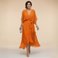 Monica | V-neck dress - Orange