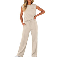 KAIYA – Casual Summer Lounge Co-Ord - Apricot