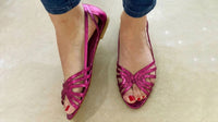 Talia - Golden Summer Glow Sandals - Fuchsia