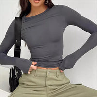 ELSPETH™ | Women Minimalist Casual Top - Dark Grey
