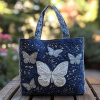 Handcrafted Bag | Silver Butterfly - 15" x 13.8"