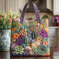 Handcrafted Bag | Succulents - 15" x 13.8"