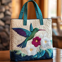 Handcrafted Bag | Hummingbird and Flowers - 15" x 13.8"