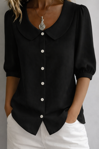 Philomena | Collared Blouse - Black