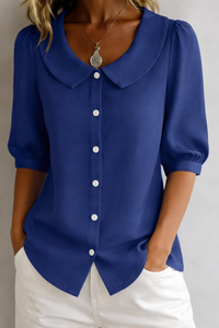 Posey | Collared Blouse - Blue