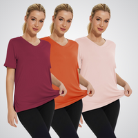 SELENA™ - Casual Loose Fit Tee (Pack of 3) - Red/Orange/Pink