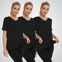 SELENA™ - Casual Loose Fit Tee (Pack of 3) - Black/Black/Black